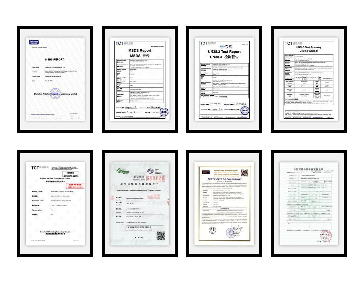 12v lithium ion battery certification