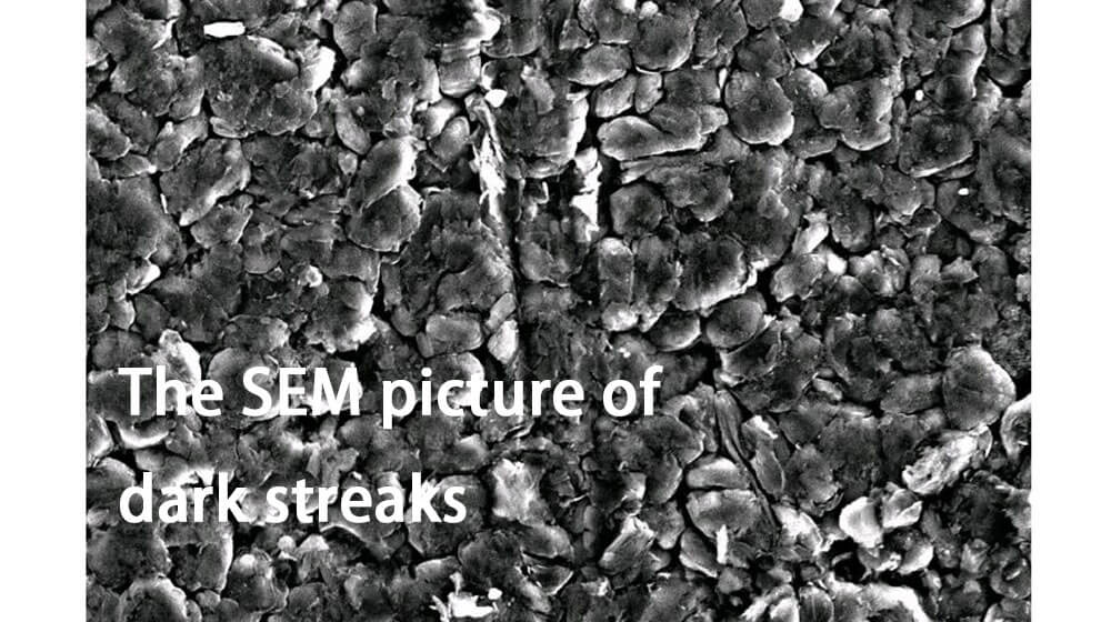 lithium battery dark streaks