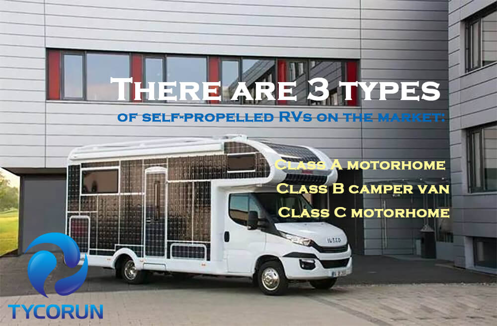 There are 3 types of self-propelled RVs on the market Class A motorhome, Class B camper van, Class C motorhome