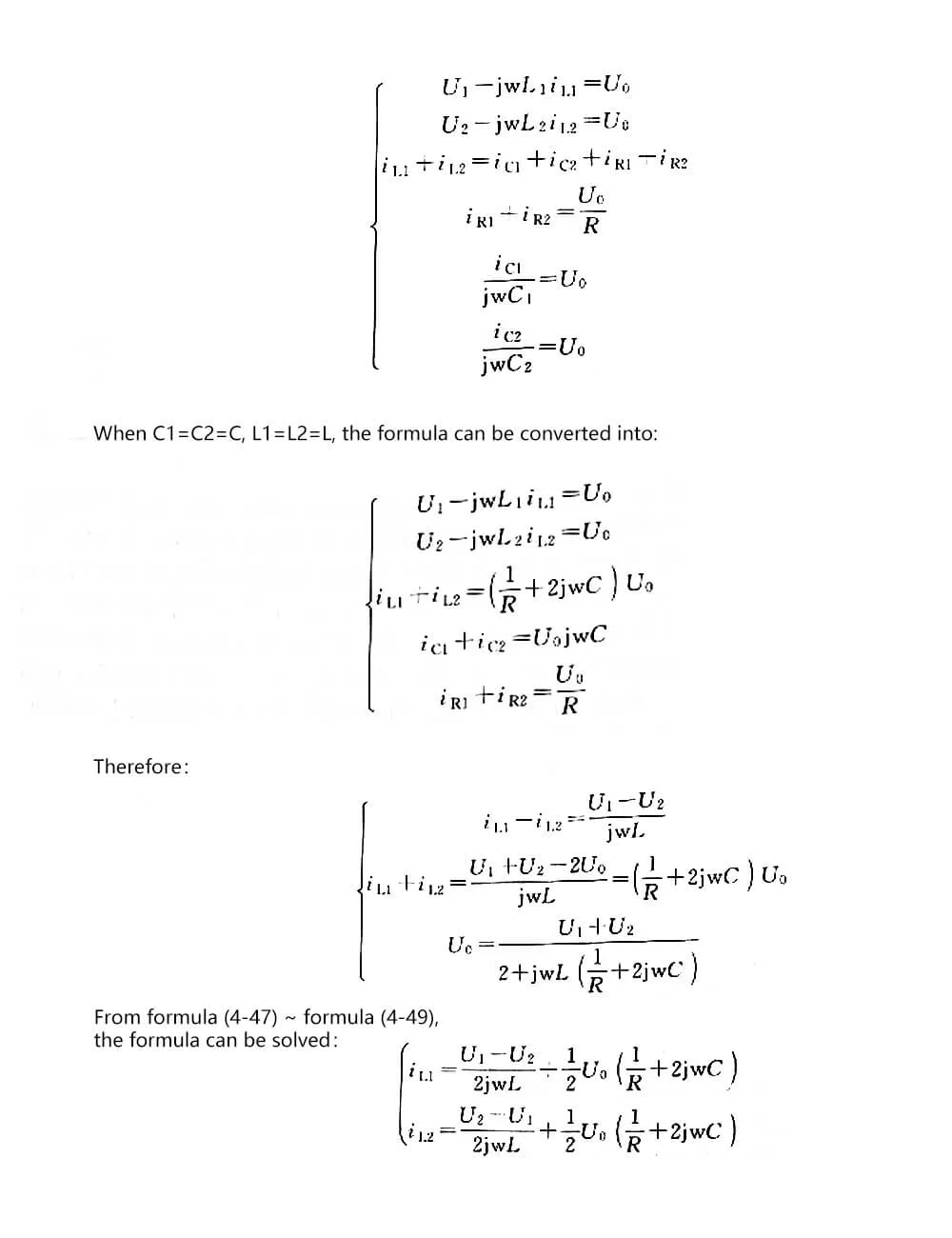 Equivalent circuit of the UPS parallel redundant system.