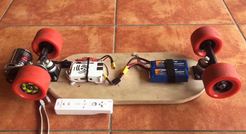 What is the average life of the electric skateboard battery