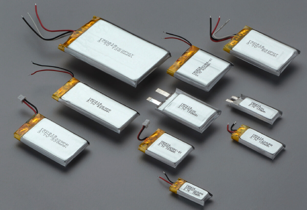 Different size lithium polymer batteries