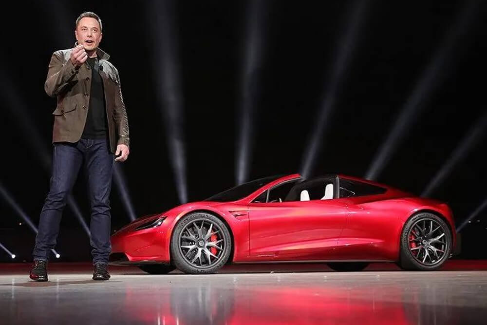 Tesla loaded lithium-ion batteries on the Roadster