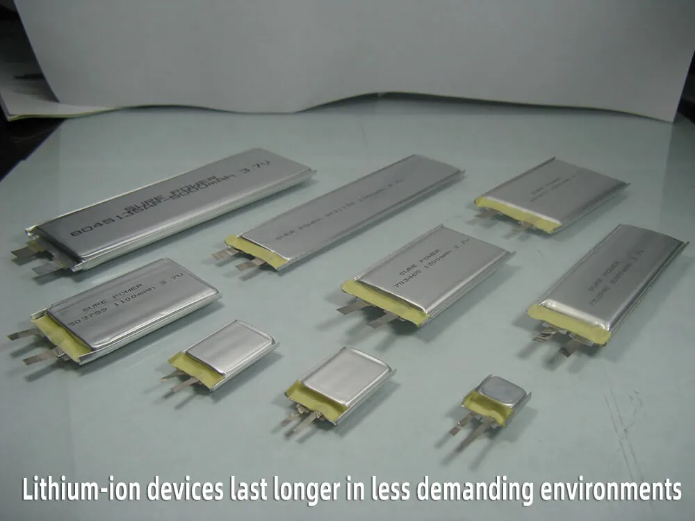 Lithium-ion devices last longer in less demanding environments