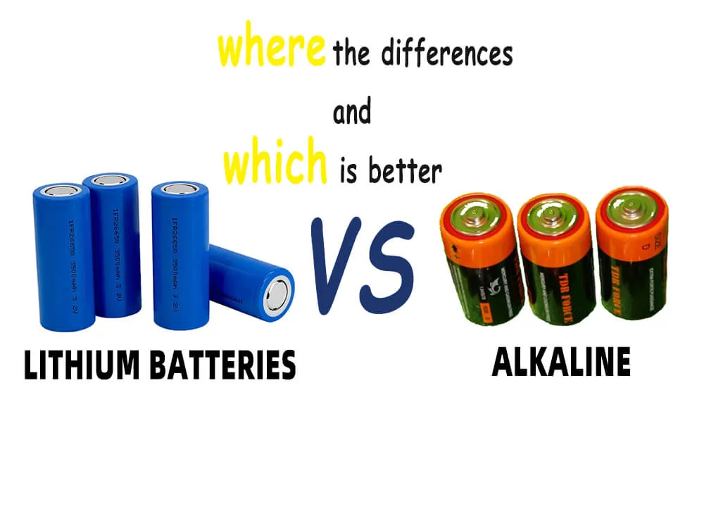 Lithium & Alkaline Batteries Comparison Chart