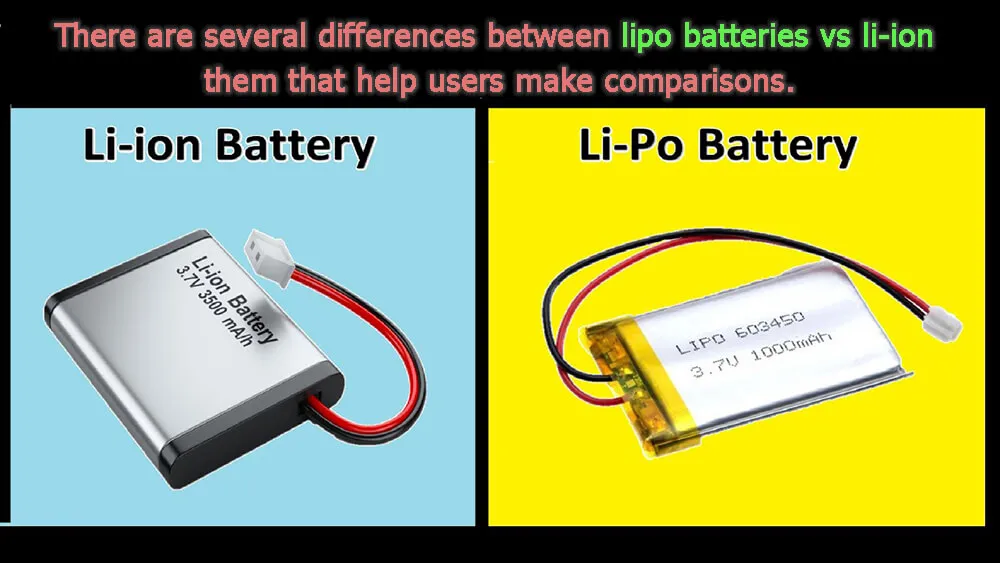 There are several differences between lipo batteries vs li-ion them that help users make comparisons