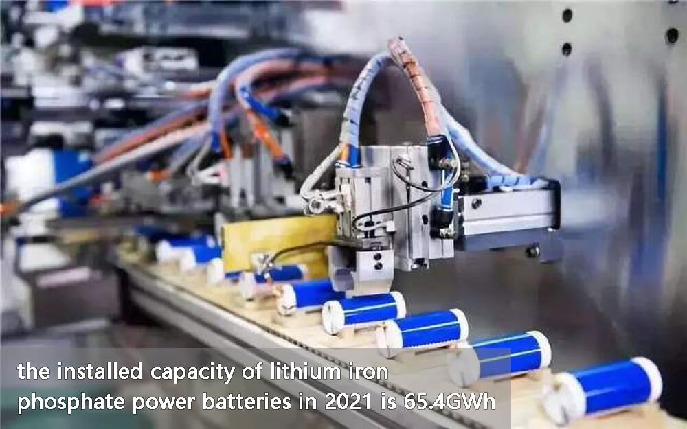 the installed capacity of lithium iron phosphate power batteries in 2021 is 65.4GWh