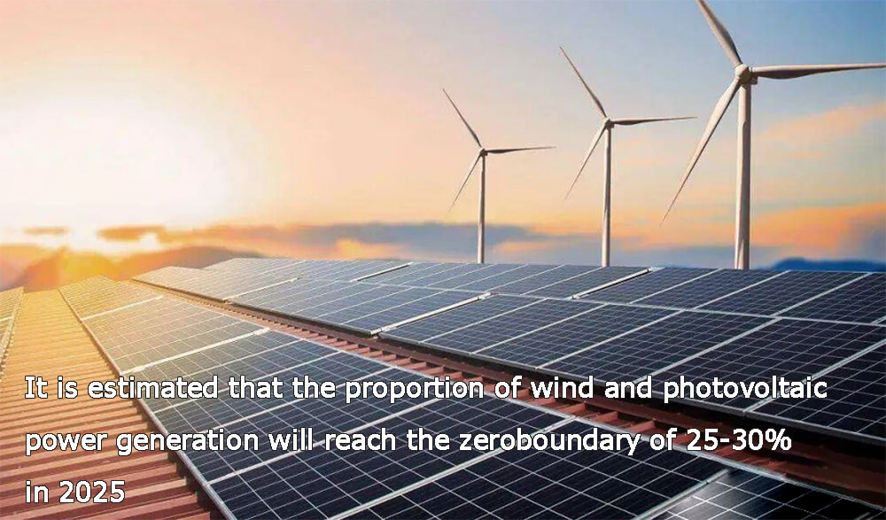 Se calcula que la proporción de generación de energía eólica y fotovoltaica alcanzará el límite cero de 25-30% en 2025