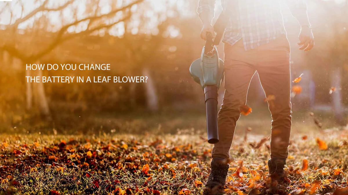 How do you change the battery in a leaf blower