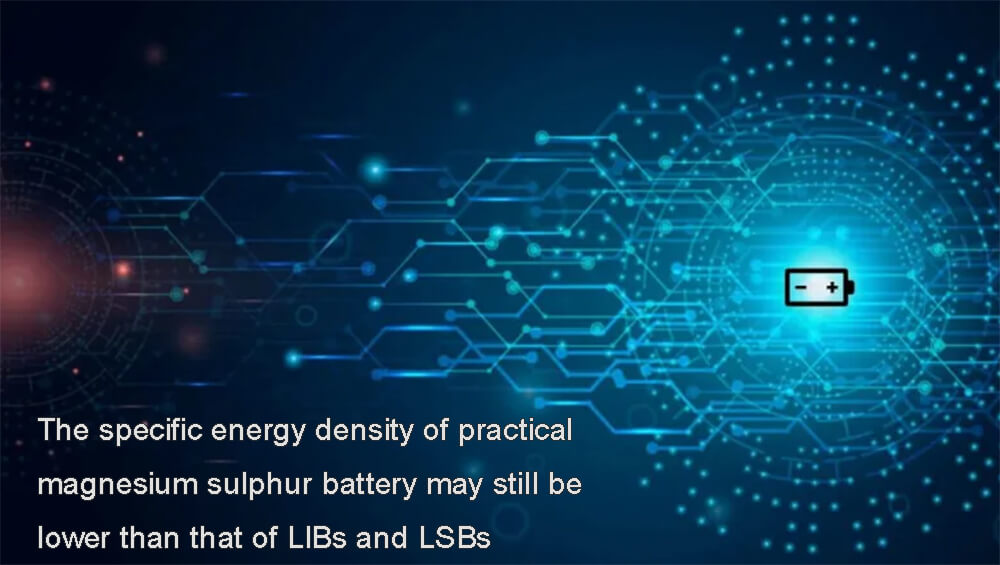La densité d'énergie spécifique d'une batterie au sulfure de magnésium pratique peut encore être inférieure à celle des LIB et des LSB.
