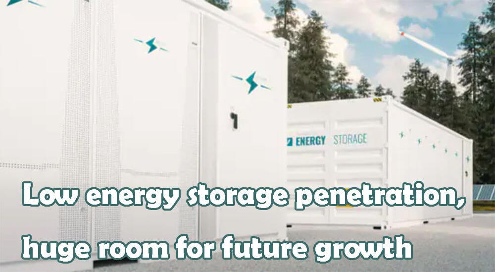 Low energy storage penetration, huge room for future growth