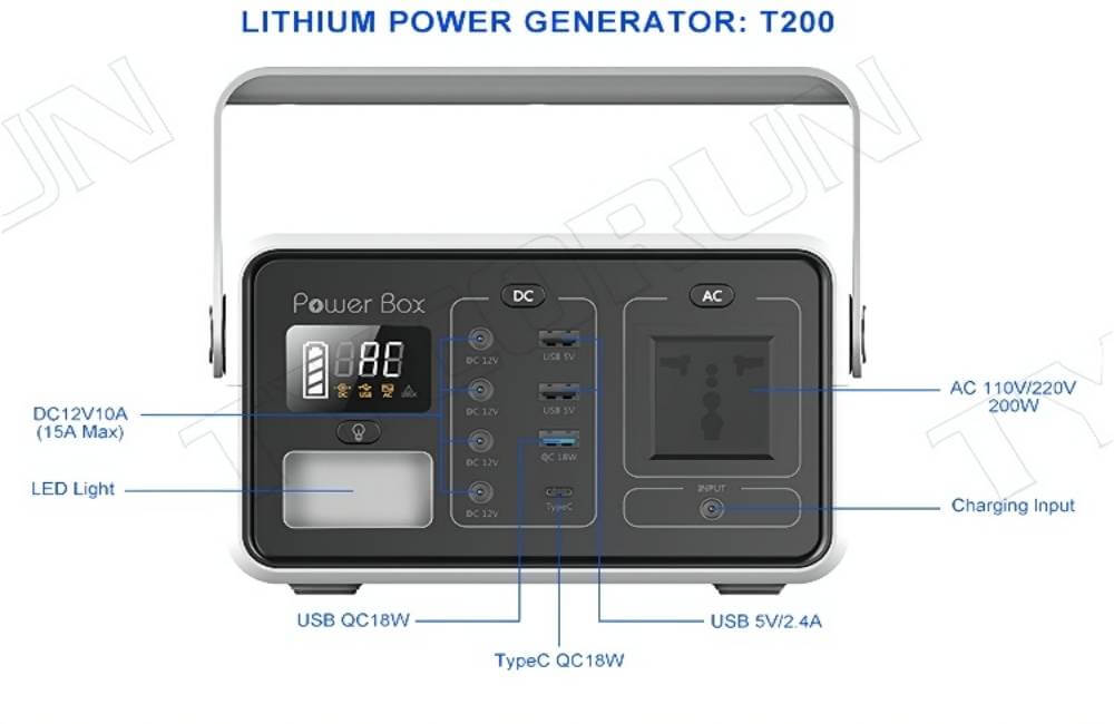 centrale électrique portable au lithium pour l'extérieur