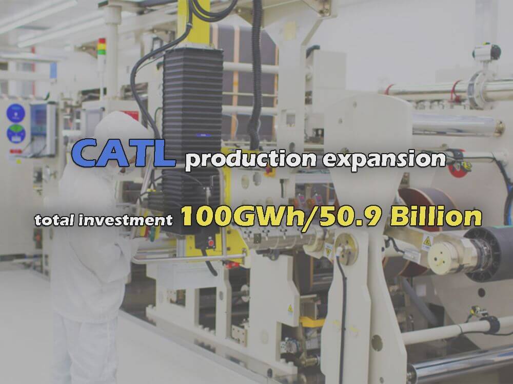 Ampliación de la producción de CATL - inversión total 100GWh 50.900 millones
