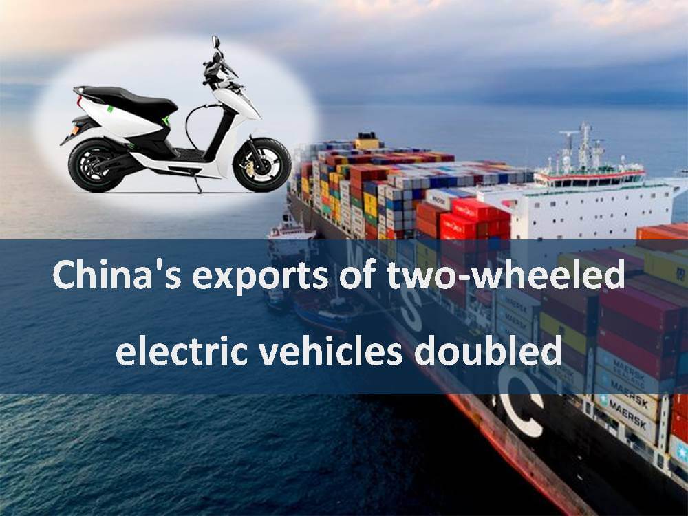 China's exports of two-wheeled electric vehicles doubled