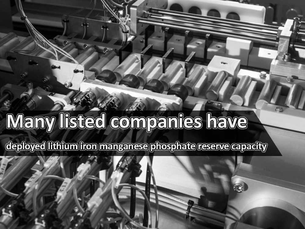 De nombreuses sociétés cotées en bourse ont déployé des réserves de phosphate de lithium, de fer et de manganèse.