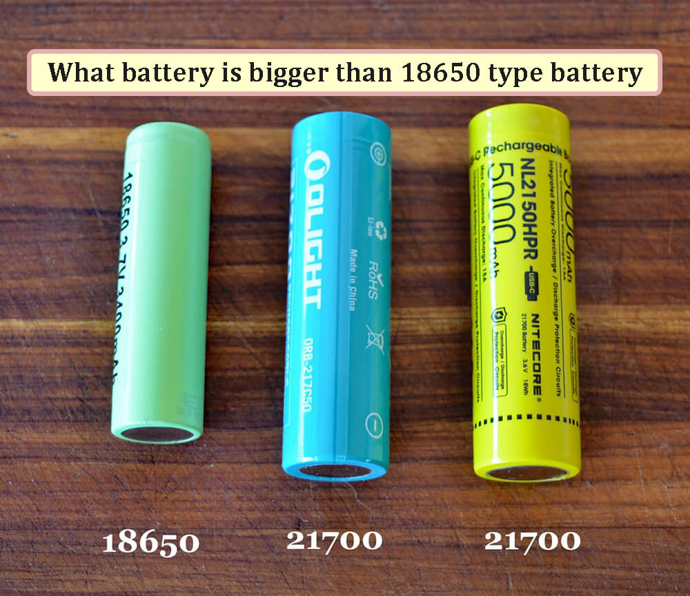What battery is bigger than 18650 type battery