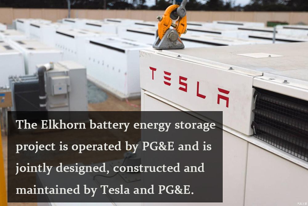 The Elkhorn battery energy storage project is operated by PG&E and is jointly designed, constructed and maintained by Tesla and PG&E