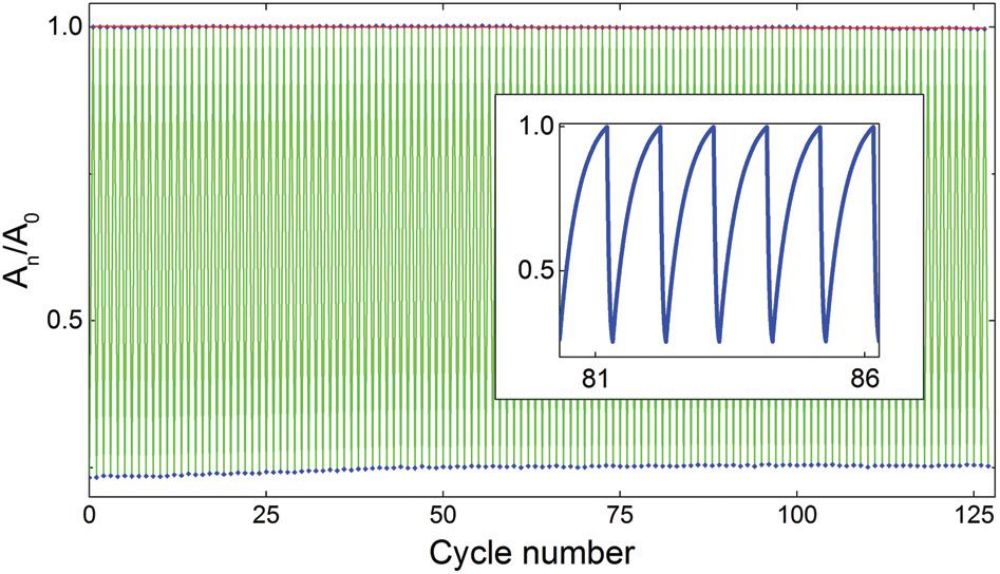détails de l'absorption normalisée (au) pour les cycles 81 à 86.