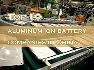 Les 10 premières entreprises de batteries aluminium-ion en Chine