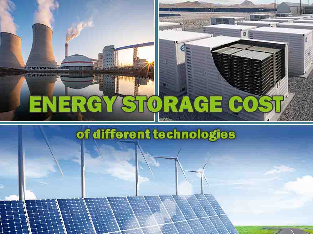Energy storage cost of different technologies