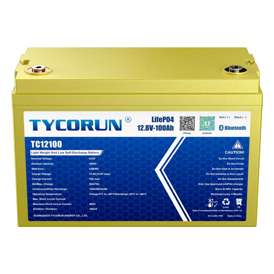 TYCORUN LifePO4 12v 100Ah bluetooth battery