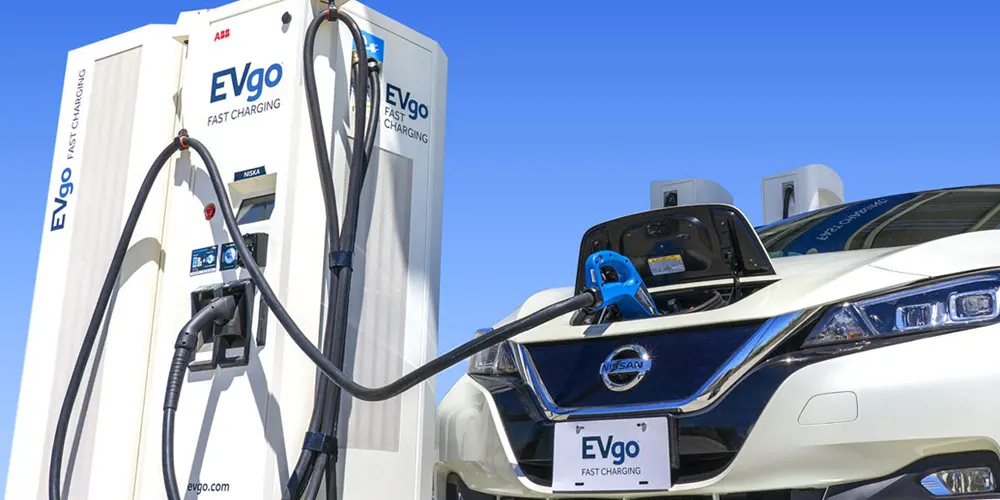 EVgo charging car