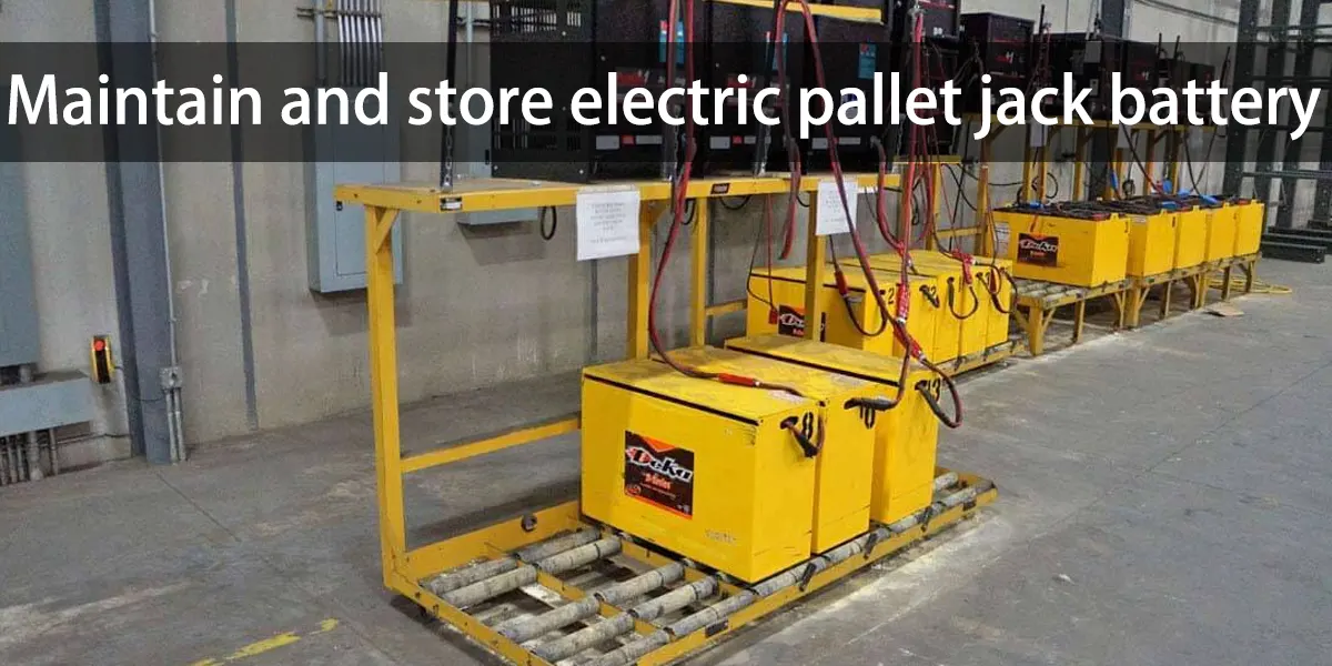 Maintain and store electric pallet jack battery