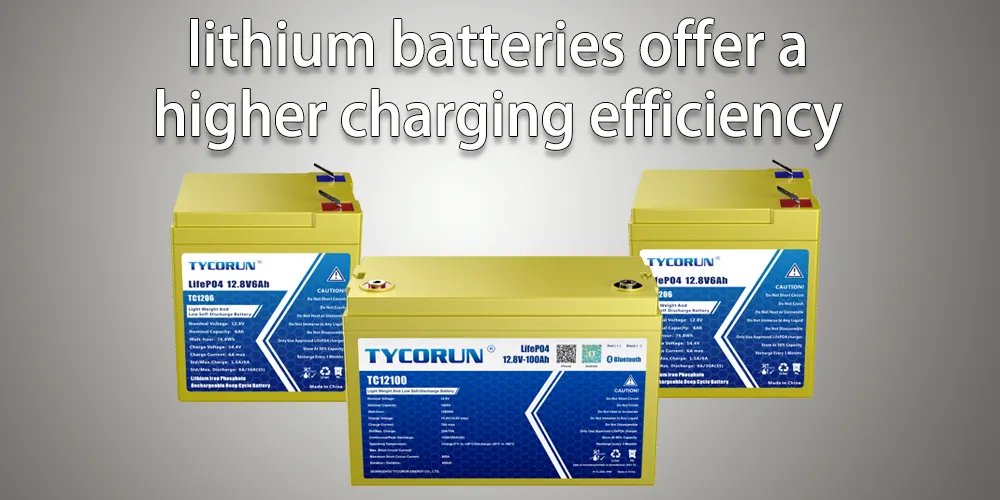 les batteries au lithium offrent une meilleure efficacité de charge