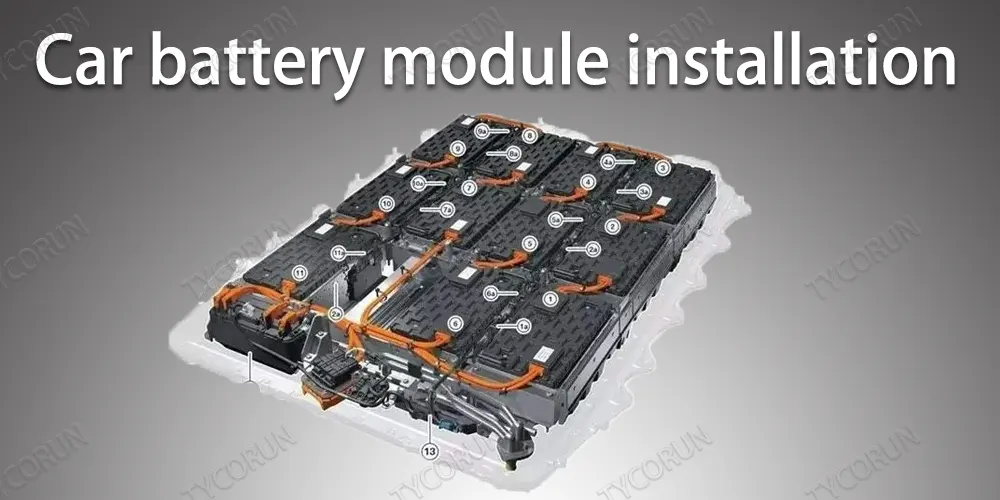 Car battery module installation
