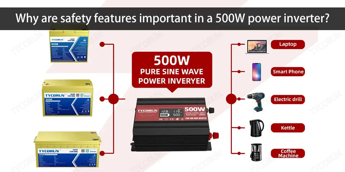 Why are safety features important in a 500W power inverter