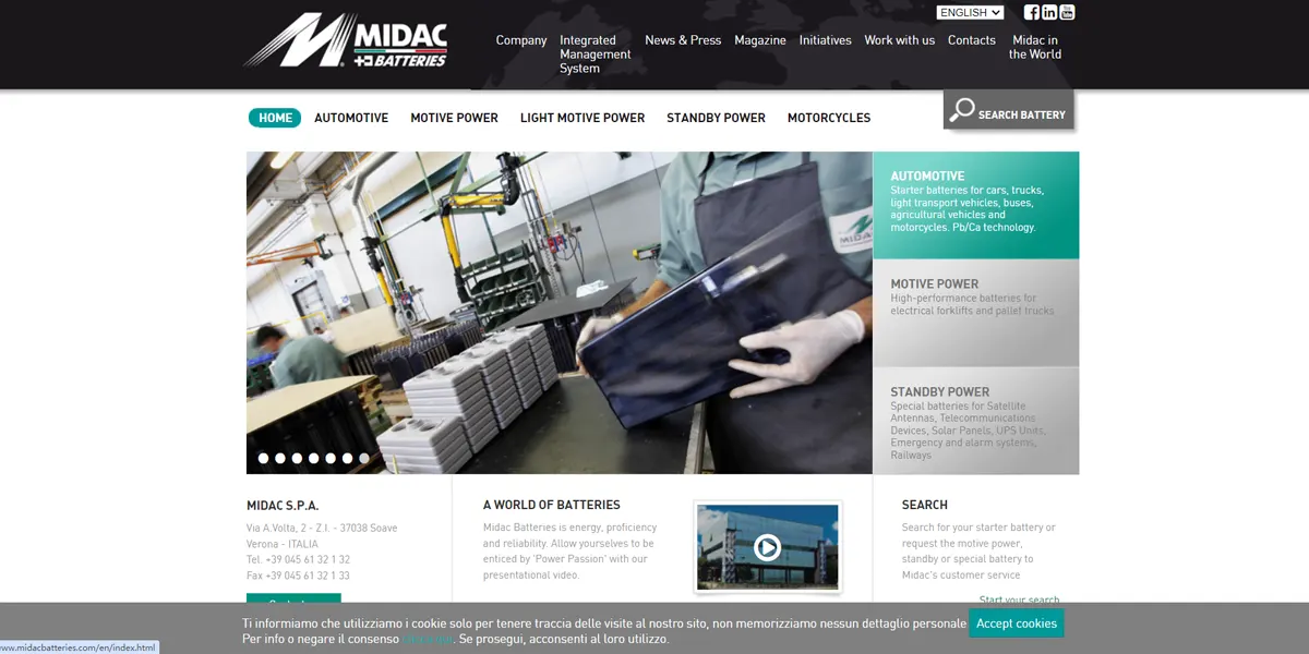 Midac batteries-website