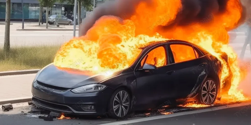 la explosión de una batería de litio en un ev